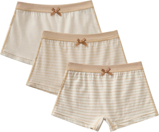GZMM Girls Organic Cotton Shorties Underwear Toddler Briefs Kids Panties Pack of 3