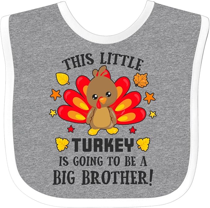inktastic This Little Turkey Is Going To Be a Big Brother Baby Bib