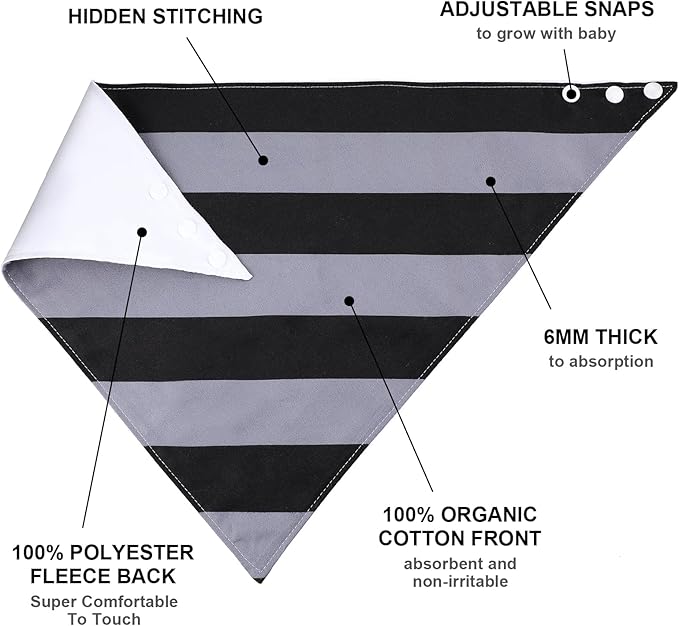 Janmercy 5 Pack Adult Drool Bandana Bibs Soft Adjustable Absorbent Christmas Drool Bibs for Christmas Special Needs Unisex Men Women