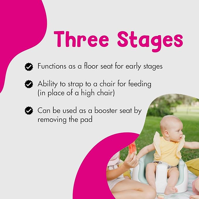 Bumbo 2 Pack 3-in-1 Multi-Seat for 6 to 36 Months, Travel Baby Feeding and Play Floor Seat, All-in-One Portable Booster with Tray & Toddler High Chair, Hemlock