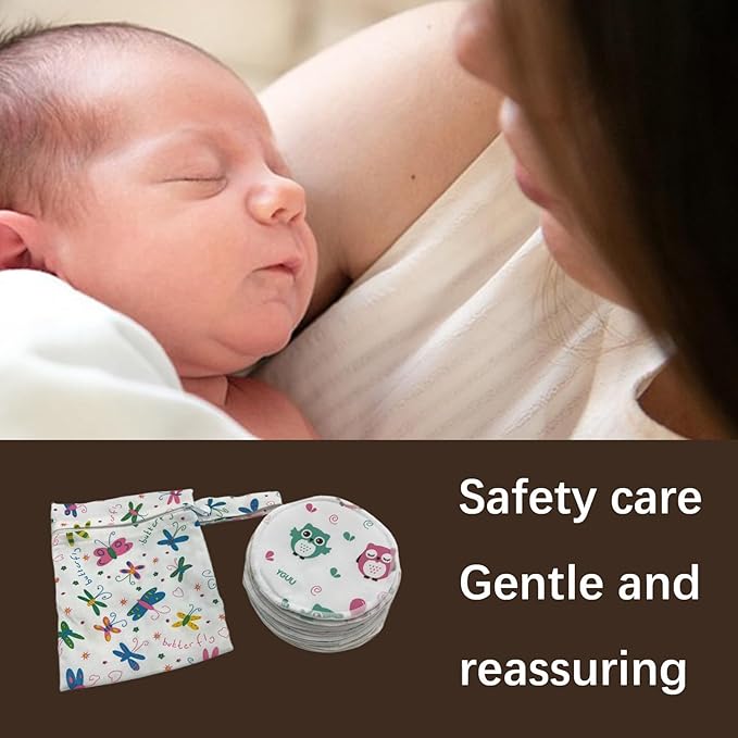 Reusable Nursing Pads 14 Pack,Washable Breast Pads Breastfeeding Essentials,Newborn Necessities for Baby Boys and Girls,Postpartum Essentials for Mom,Super Soft & Absorbent