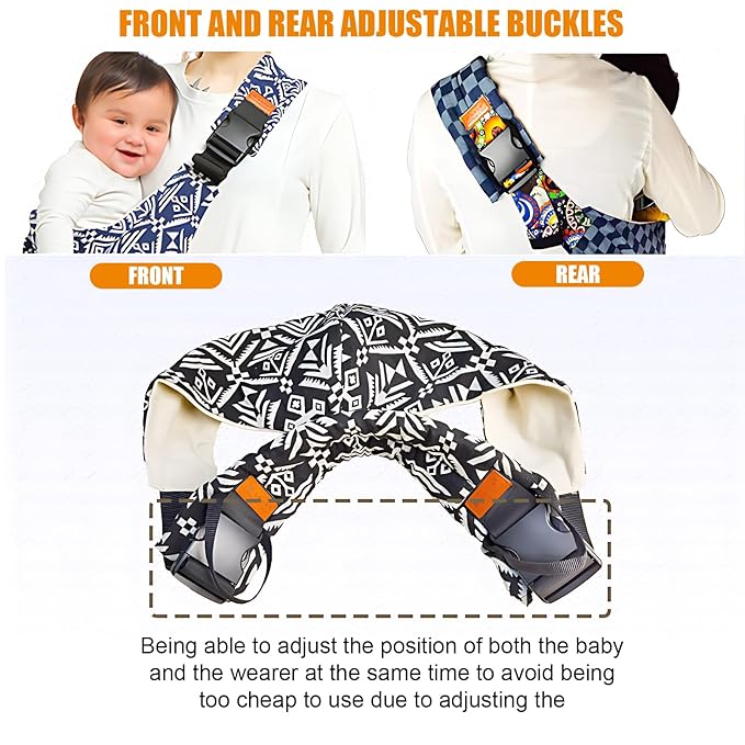 Marrlly Baby Carrier Newborn to Toddler, Toddler Carrier,Adjustable Baby Sling Carrier Non-Slip Hip Seat Carrier Carrying 10-30 lbs(Black)