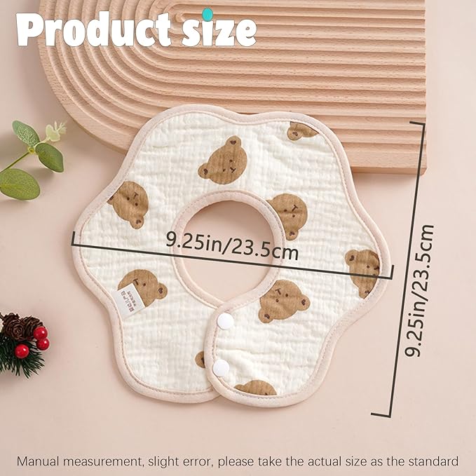 EllieHouse Baby Bibs for Girls Boys 8 Pack Muslin Drool Teeth Drooling Teething Bibs Muslin Cotton for Toddler Infant