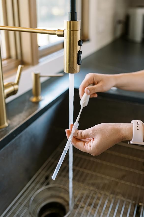 Dr. Brown's Silicone Cleaning Brush Set with Bottle, Spout, and Straw Brush, 3 Brushes to Clean Baby Bottles, Spouts, Nipples, and Straws, BPA Free – 3-Pack