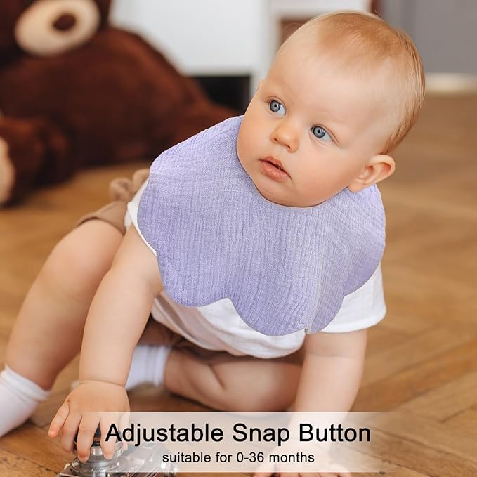 Baby Bibs Muslin Bibs for Baby Girl Boy for Drooling and Teething 10 Pack