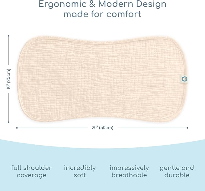 Muslin Burp Cloths Set, 6 Pieces, 100% Organic Cotton Hand Washcloths for Baby Boys and Girls Extra Absorbent and Soft Burping Rags (Apricot - Solid Color)