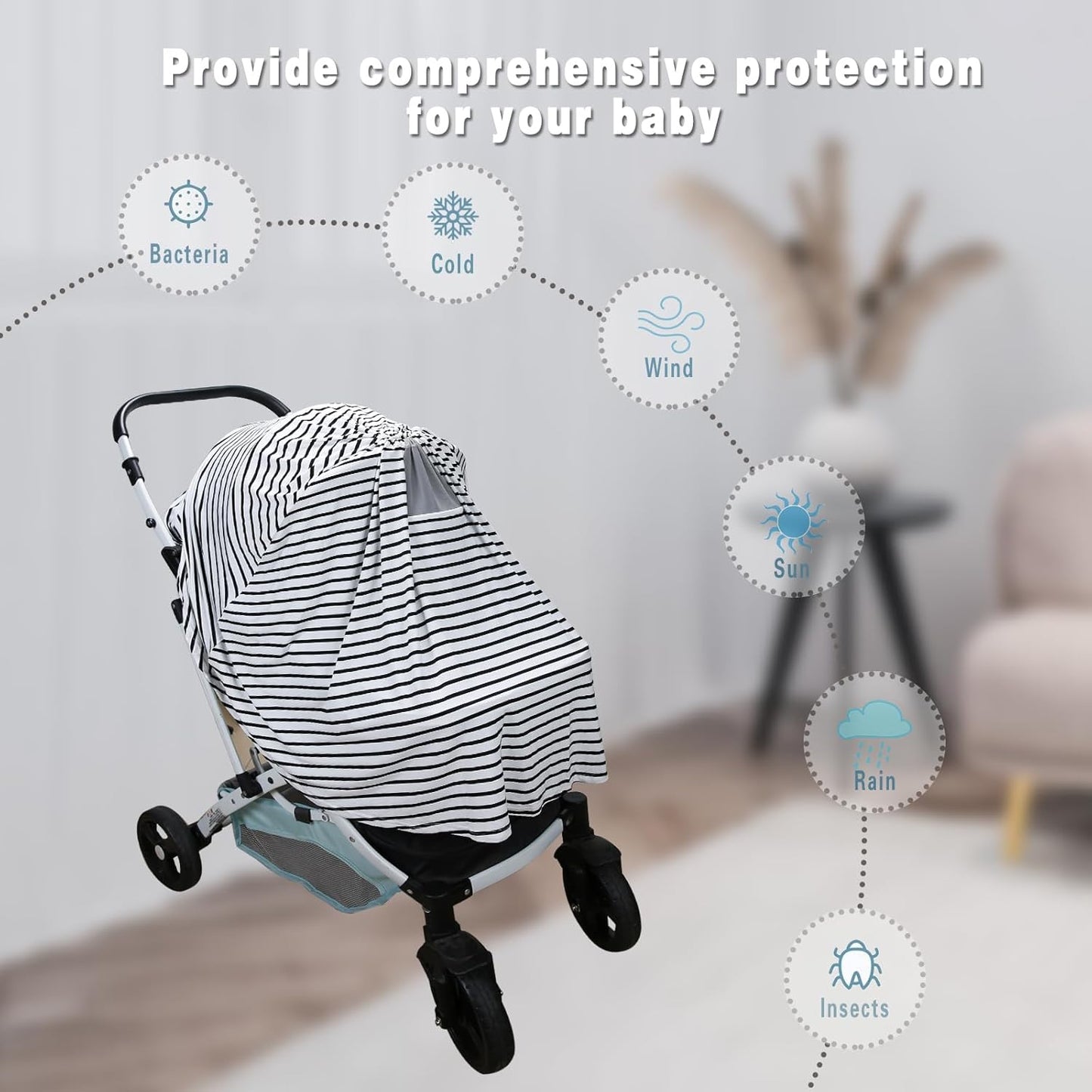 Breastfeeding Cover - Soft Breathable Nursing Poncho - Free View - Multi Use - Newborn Essentials