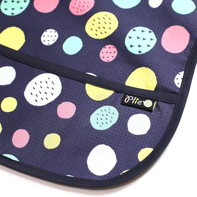 Short Sleeve Waterproof Bib for Toddlers – Feeding Apron for Mealtime, Daycare, Self-Feeding & Messy Play, Baby Bib