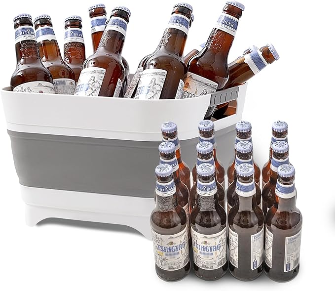 Collapsible Wash Basin for Baby Bottles - 2.4 Gallons Portable Wash Bin for RV Camping Sink, Space-Saving Dish Tub.Laundry & Utility Room Sinks