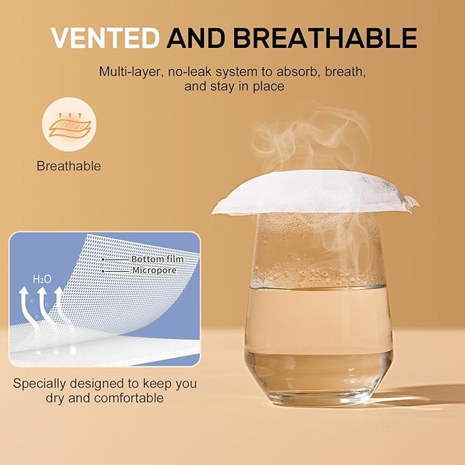 NCVI Nursing Pads Disposable, Super Absorbent and Keep Dry, 120 Count Breast Pads for Leaking Milk, Soft &Thin Nipple Pads for Nursing Moms, Breastfeeding Essentials