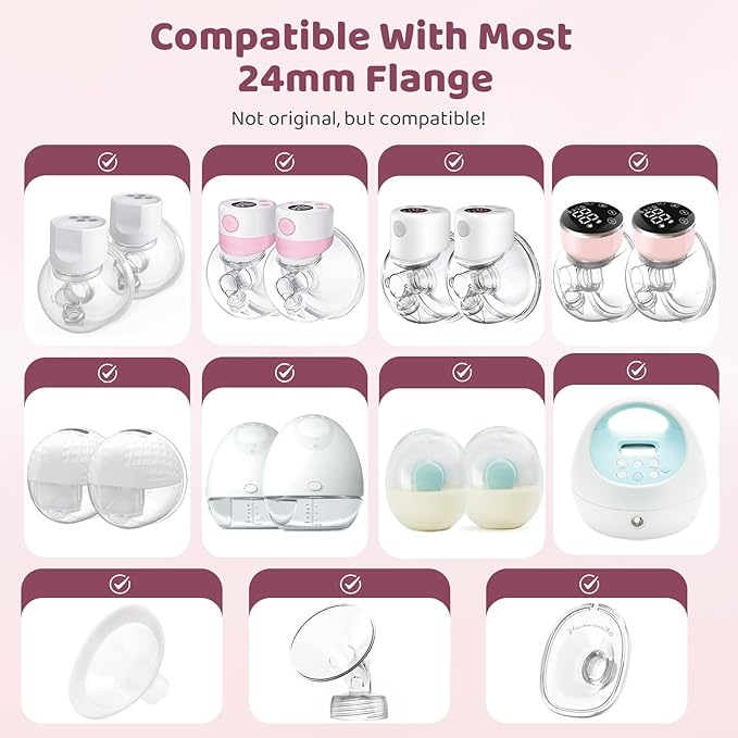 Flange Sizing Kit 3 in 1 with 8PCS Flange Inserts 15/17/19/21mm, Silicone Flanges Insert Kit for 24mm Flange/Shield, Pumping Essentials Kit for Moms