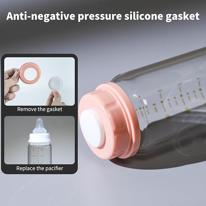 Breast Milk Storage Bottles 150ml 5oz BPA-Free Leak-Proof Baby Bottle Compatible with Medela Breast Pumps for Breastmilk Storage Bottle Breastfeeding 6 Pack (Grey+Pink)