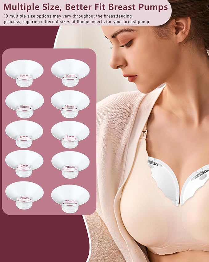 Flange Insert 2PCS 16mm Compatible with Momcozy M9/M6/M5/S12 Pro/V1 Pro/V2 pro, Spectra/Medela/Elvie/NCVI/TSRETE/eufy/Lansinoh/Paruu/MomMed Breast Pump 24mm Shields/Flanges (2pcs-16mm)