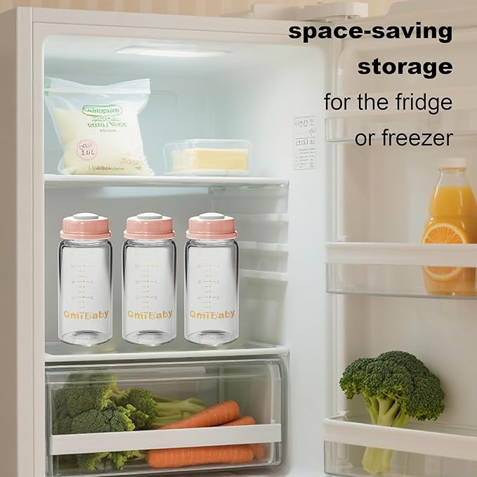 Breast Milk Storage Bottles 150ml 5oz BPA-Free Leak-Proof Baby Bottle Compatible with Medela Breast Pumps for Breastmilk Storage Bottle Breastfeeding 6 Pack (Grey+Pink)