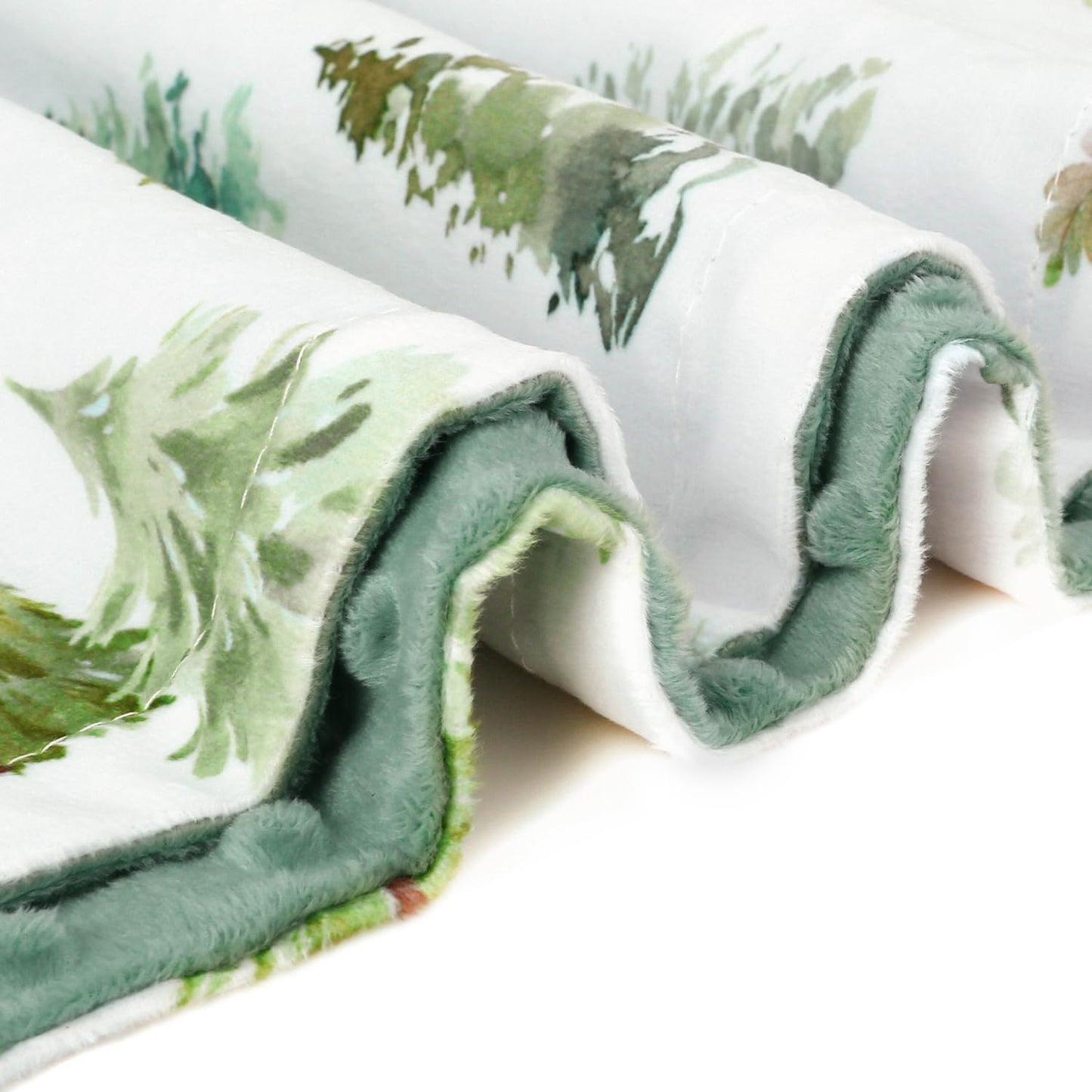 HOMRITAR Baby Blanket for Boys Soft Lightweight Minky Blanket with Double Layer Dotted Backing for Infant Toddler Nursery Crib with Green Pine Tree Design 30 x 40 Inch