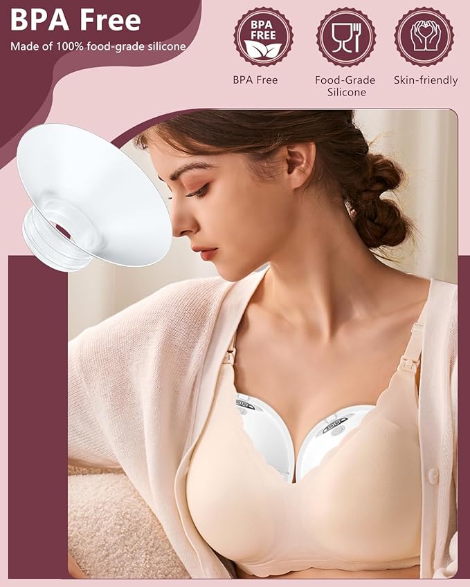 4PC Flange Insert 17mm Compatible with Momcozy M5/M6/M9/S12 Pro/V1 Pro/V1 Pro Breast Pump, Fit for Eufy/Elvie/Medela/Spectra/Lansinoh/NCVI/Lansinoh/TSRETE with 24mm Flange/Shield Breast Pump