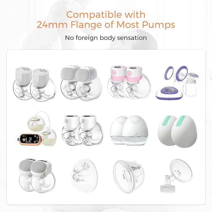 Flange Inserts 19mm 6PCS - Compatible with Momcozy M5/M6/S12 Pro/S9 Pro/V1/V2,Spectra,Medela,Elvie,Lansinoh 24mm Flange - Breast Pump Replacement Pump Parts - BPA Free Silicone,6 Pack