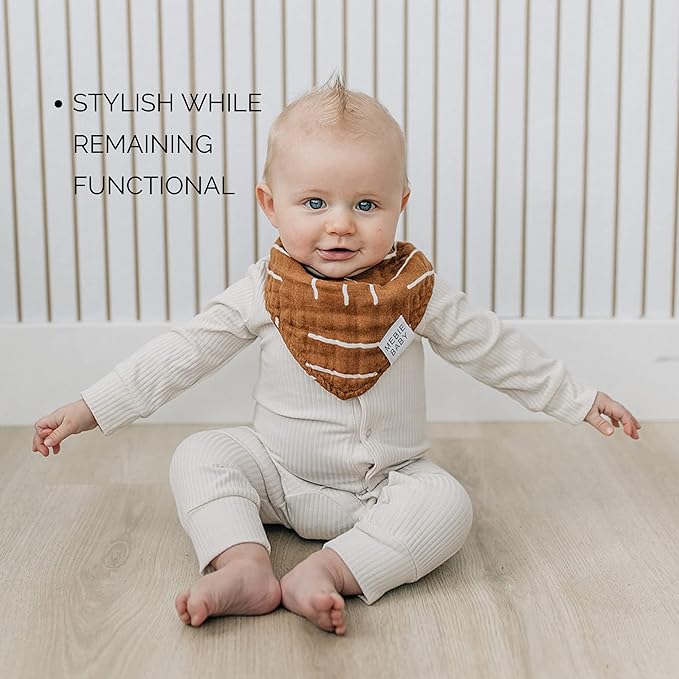 Mebie Baby Muslin Cotton Bib, 3 pack, Baby Bib Set for Burp, Spit Up, Drool, Bandana Bibs for Baby Boy or Baby Girl
