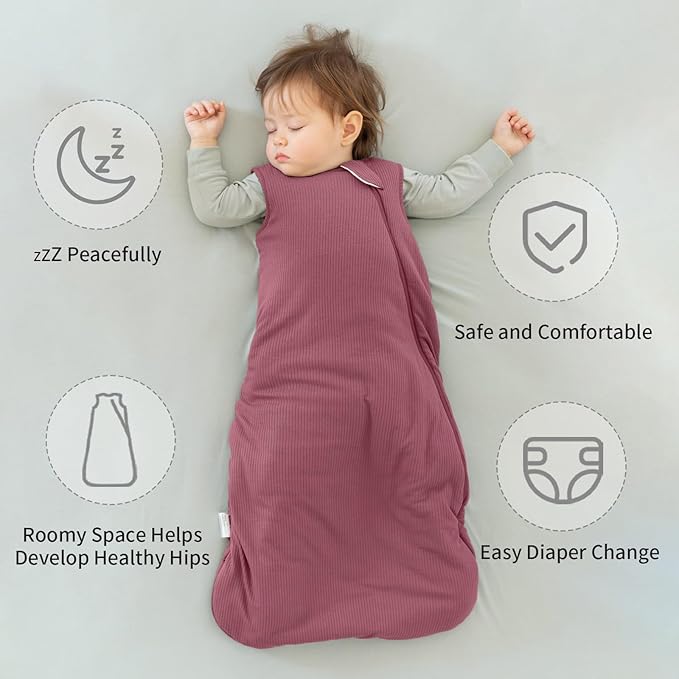 Rayon Made from Bamboo Toddler Sleep Sack with Feet 12-24 Months 1.0 Tog Breathable Sleep Sack 1t-2t Ultra Soft Baby Wearable Blanket with Legs Unisex Sleeping Bag with 2-Way Zipper