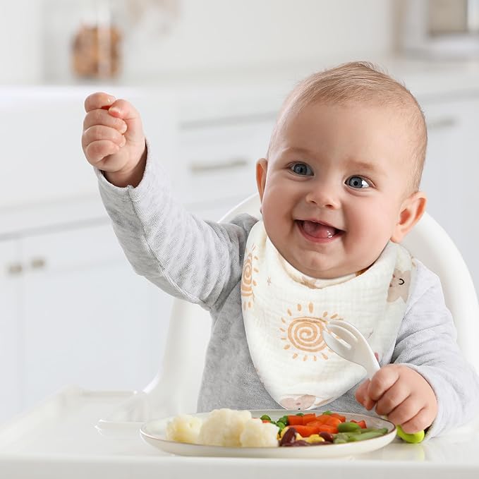 Magnetic Bandana Drool Bibs 6-pack - Magnetic Closure Baby Bibs - Safe, Easy, Chic Teething Bib