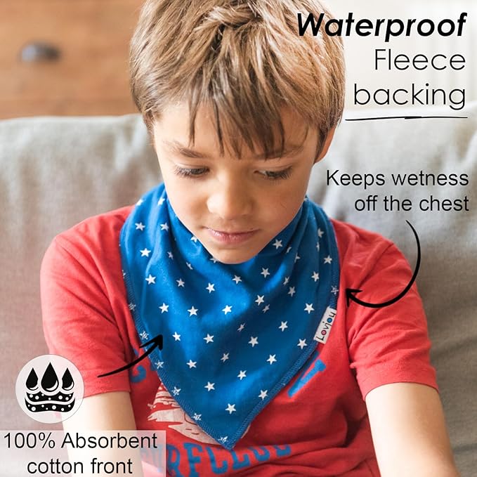 Lovjoy Large Bandana bibs - Special Needs Bibs - For Older Children, Youth and Adults - Practical, absorbent and Stylish