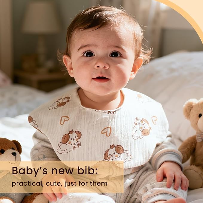 Baby Bibs Muslin Bibs for Baby Girl Boy for Drooling and Teething 10 Pack