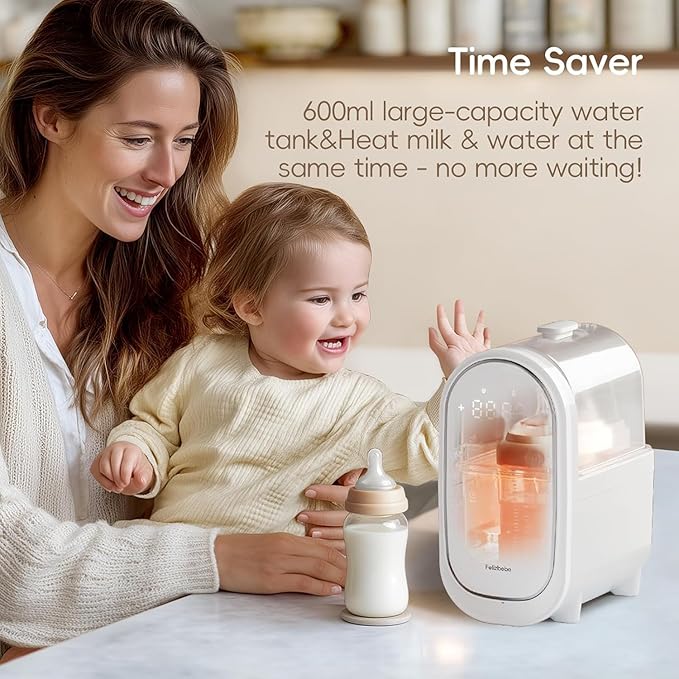 Bottle Warmer for Breastmilk, 11-in-1 Double Bottle Warmer Large Touchscreen with Night Light, Detachable for Easy Cleaning & Accurate Temperature Control, Timer, Milk Warmer for Baby
