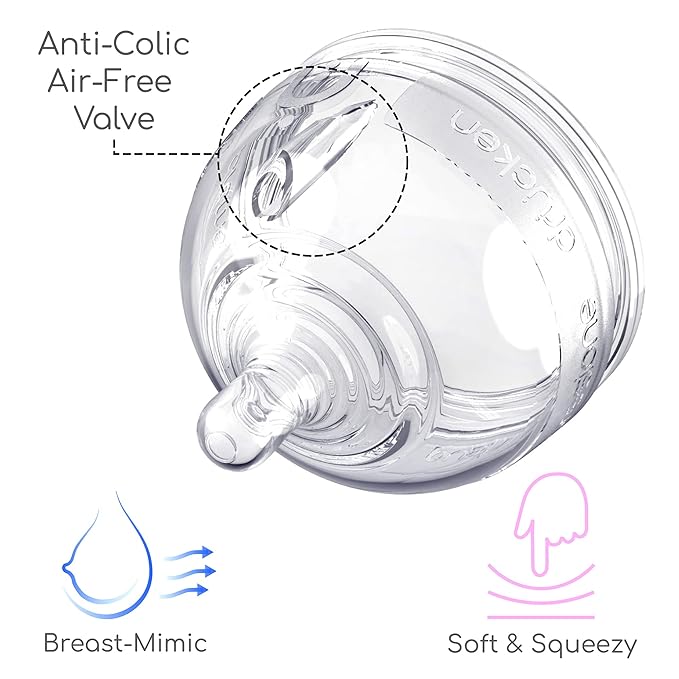 Inttero Breast-Mimic Anti-Colic & Air-Free Vent - Fast Flow (4-9 Months / 3 Holes) / 3-Pack