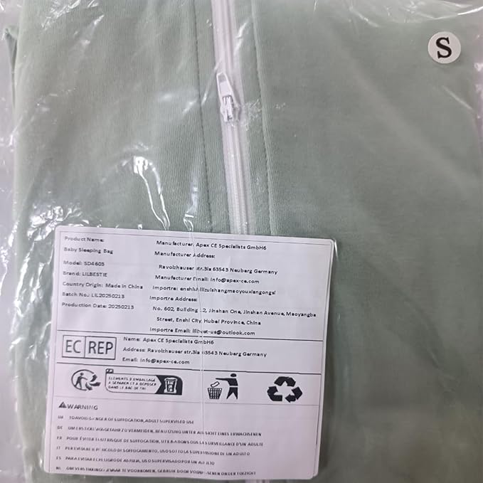 Rayon Made from Bamboo Sleep Sack, 0.5 TOG Wearable Blanket Baby, Lightweight Stretchy Sleep Sack 6-12 Months, Green