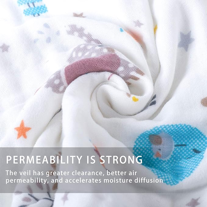 FOOK FISH Muslin Burp Cloths Cotton Burping Cloth 20'' X 10'' Pack of 6 for Baby Spit Up Cloths for Newborn,Absorbent,Soft,Large,6 Layers,Baby Burp Rags,Unisex,for Boys and Girls(Colorful)