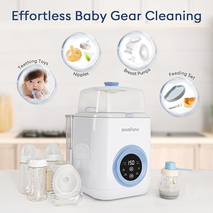 Baby Bottle Washer-19 Min Rapid Wash, Sterilizer and Dryer, All-in-One Cleaner, Bottles, Pump Parts & Baby Essentials for New Parents Gift, Replaces Hand Washing