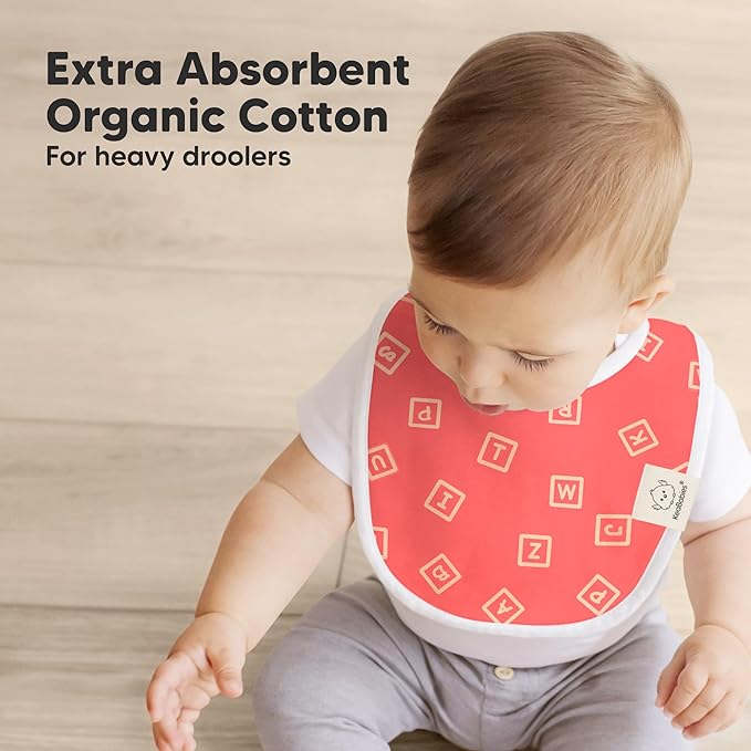 8-Pack Organic Baby Bibs for Boys, Girls - Soft Cotton Drooling and Teething Bibs for Baby Girl & Boy, Extra Absorbent, Easy to Clean & Put On for Toddler, Newborn, Infant 0-24 Months (Toy Land)