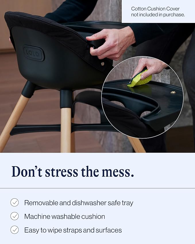 Lalo The Chair Convertible 3-in-1 High Chair for Babies & Toddlers, Dishwasher Safe Tray, Adjustable Footrest, Grapefruit