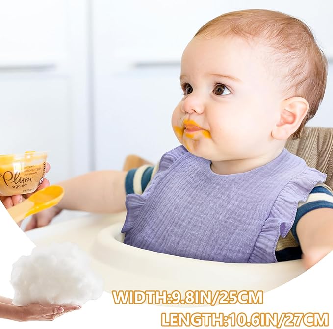 EllieHouse Baby Bibs for Girls Boys 10Pack Muslin Drool Teeth Drooling Teething Bibs Muslin Cotton for Infant Toddler