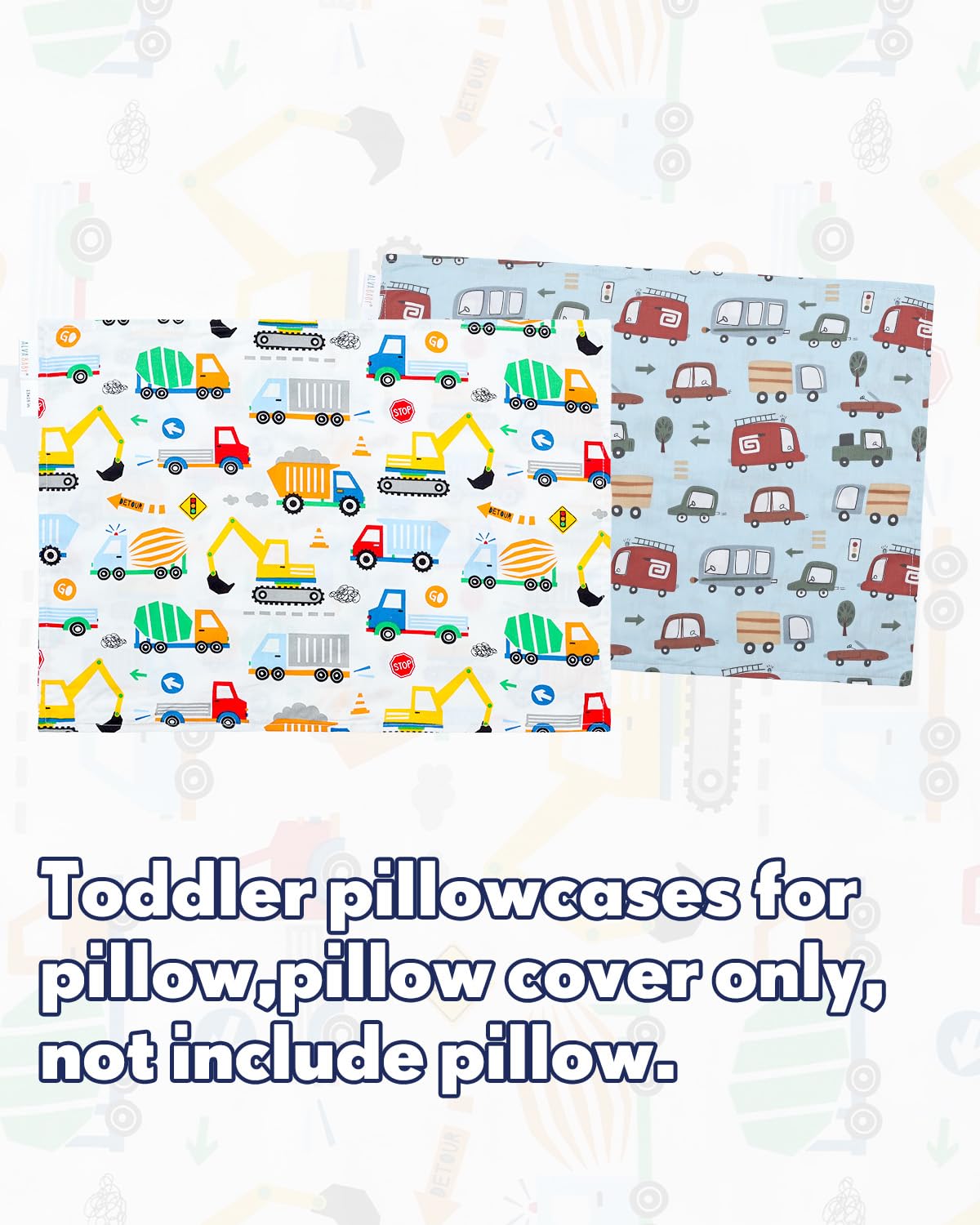 ALVABABY Toddler Pillowcases 2 Pack Cotton Kids Pillow Cover Fit 13"x 18" or 14"x20" Envelope for Girl Boy Sleepy Travel 2L-FTP12A