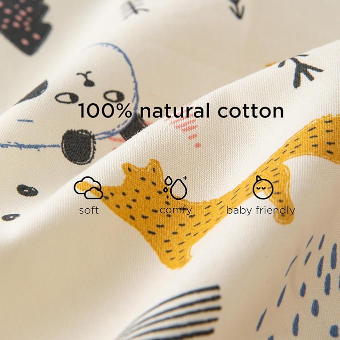 Duomiaomiao 0.5 TOG Toddler Sleep Sack 36-48 Months 100% Cotton Lightweight Baby Sleep Sack with Feet, Breathable Comfy Toddler Wearable Blanket