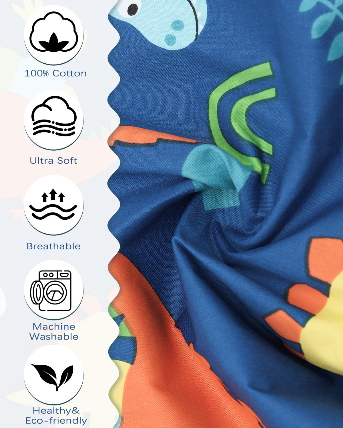 ALVABABY Toddler Pillowcases 2 Pack Organic Cotton Kids Pillow Cover Fit 13"x 18" or 14"x19" Envelope for Girl Boy Sleepy Travel(Pillowcase Only) 2L-FTP08A