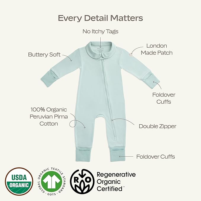MON CHOU Convertible Footie Pajamas - Soft Organic Cotton Baby Pajamas - 100% Pima Cotton PJ’s & Luxury Newborn Sleepers