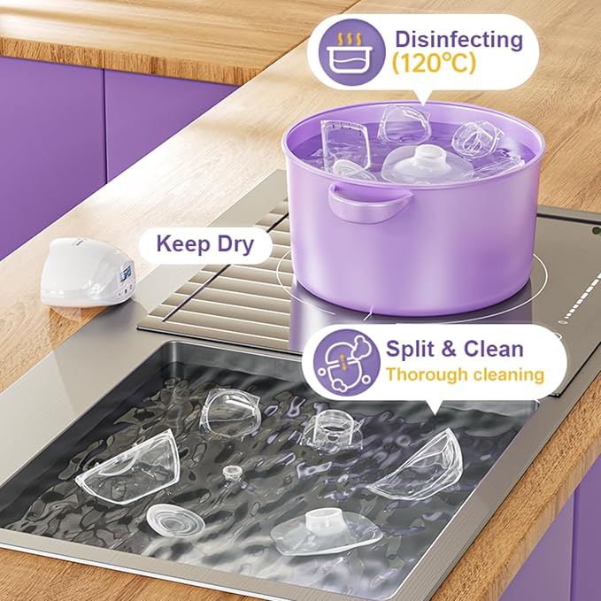 ROMO-GLE/21 Breast Pump Hands Free, Wearable Breastfeeding Pump, Electric Breast Pumps with 3 Modes & 8 Suction Levels, Smart Display, Leak-Proof Design & 3 Flange Inserts(17mm, 19mm, 21mm), 1 Pcs