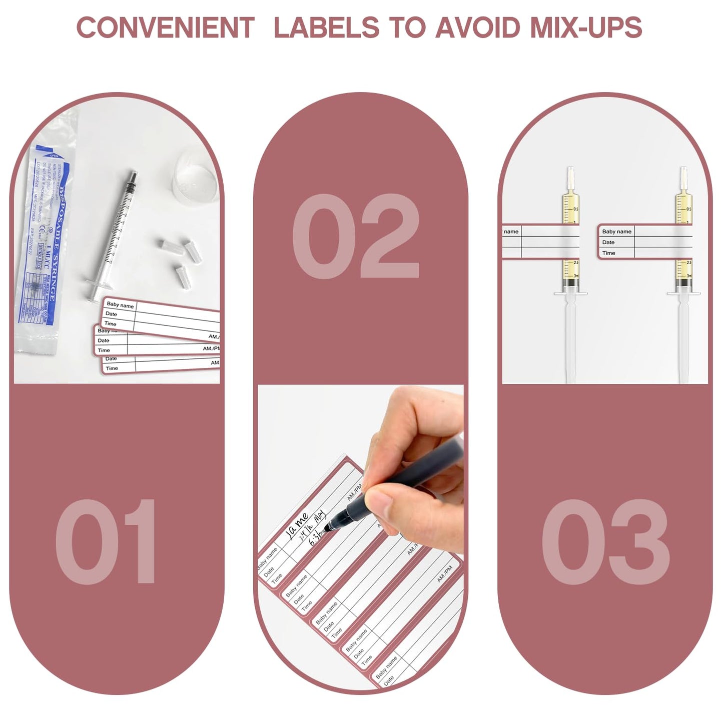 60 Sets 1Ml Colostrum Collector Kit Include 60 1ml No Needle Sterile Syringes with Cap, 4 Measuring Cup, 6 Zip-lock Storage Bags, 60 Labels for Breast Milk Collector