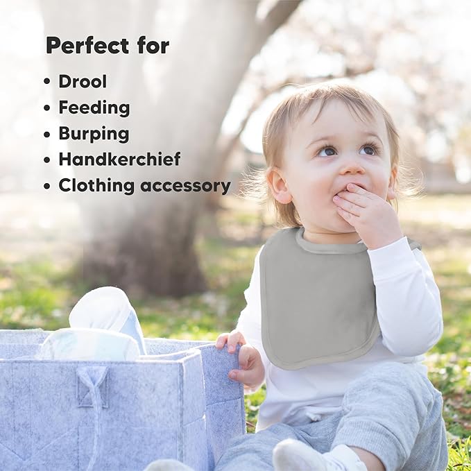 8-Pack Organic Baby Bibs for Boys, Girls - Soft Cotton Drooling and Teething Bibs for Baby Girl & Boy, Extra Absorbent, Easy To Clean & Put On for Toddler, Newborn, Infant 0-24 Months (Icelandic)