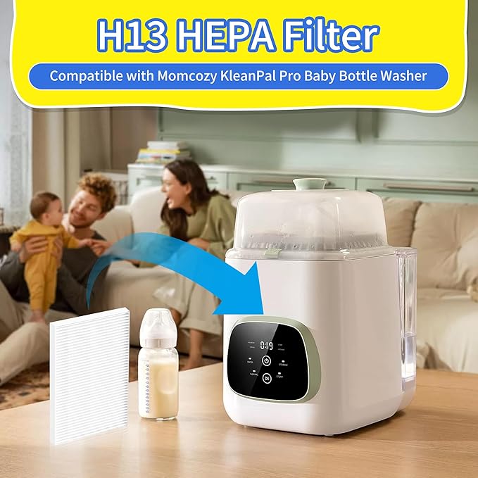 6 Pack HEPA Filter Replacement, Compatible with Momcozy Kleanpal Pro Baby Bottle Washer, 99.97% Effective Filtration for Baby Bottle Washer and Dryer, Premium Air Filters