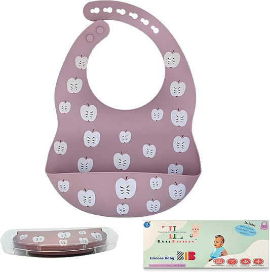BPA-Free Silicone Baby Bibs with Travel Case, Toddlers Boys/Girls, Large Pocket, Adjustable, Toddlers 6-48 Months