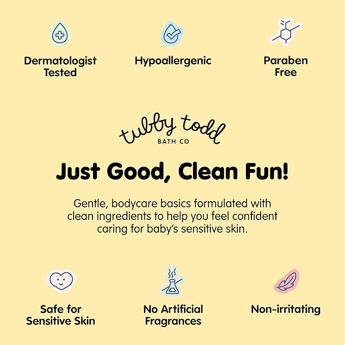 TUBBY TODD Hair Conditioner for Kids & Babies - Nourishing Frizz Control & Detangler - Lightweight, Sweet-Scented Formula - Great for All Ages - 2 Pack - Lavender Rosemary