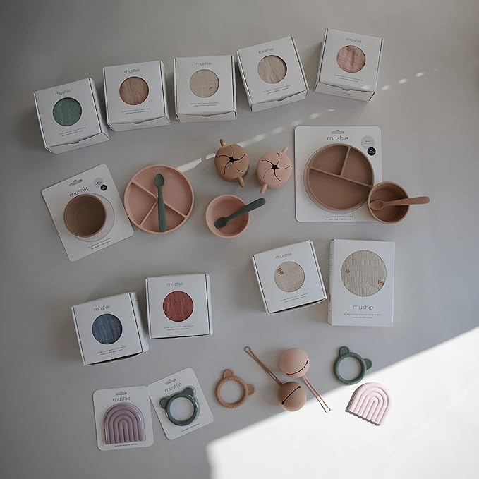 mushie Muslin Baby Swaddle Blanket | 100% Organic Cotton (Tradewinds)