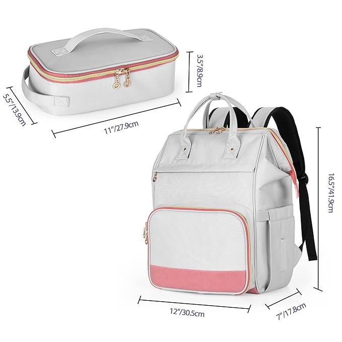 Damero Wearable Breast Pump Backpack Bag with Cooler, Compatible with Willow, Elvie and Momcozy Breast Pump, with Laptop Sleeve for Working Moms, Patent Pending