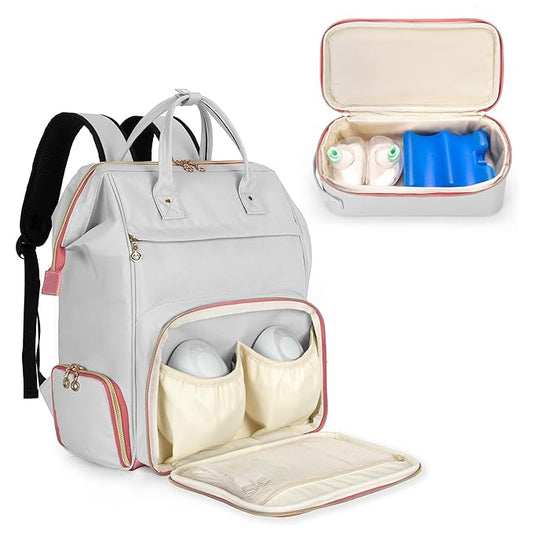 Damero Wearable Breast Pump Backpack Bag with Cooler, Compatible with Willow, Elvie and Momcozy Breast Pump, with Laptop Sleeve for Working Moms, Patent Pending