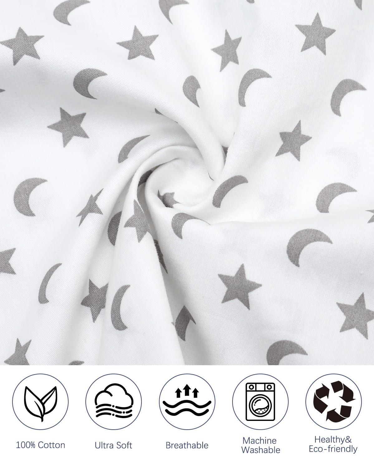 ALVABABY Toddler Pillowcases 2 Pack Organic Cotton Kids Pillow Cover Fit 13"x 18" or 12"x23" Envelope for Girl Boy Sleepy Travel