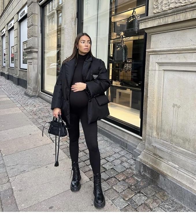 GROTEEN 3 Pack Women's Maternity Leggings with Pockets Over The Belly Workout Yoga Pregnancy Pants