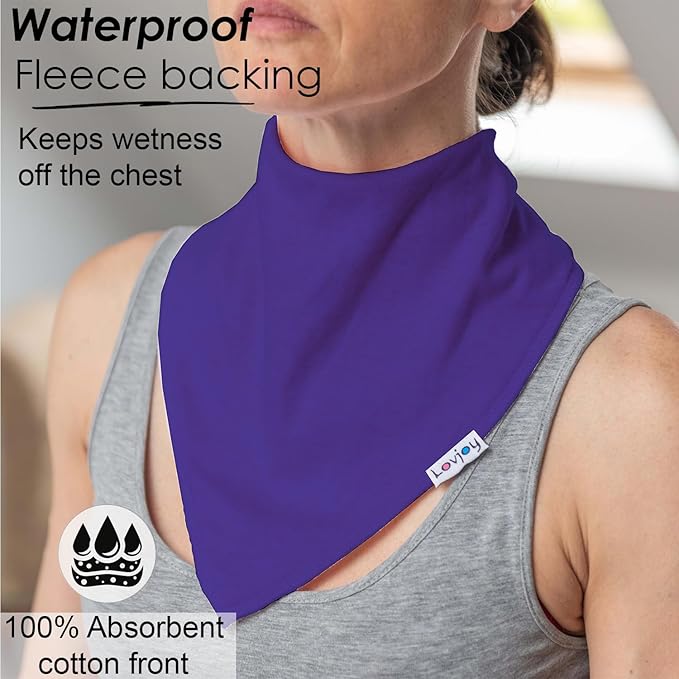Lovjoy Large Bandana bibs - Special Needs Bibs - For Older Children, Youth and Adults - Practical, absorbent and Stylish